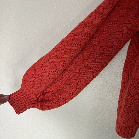 Calligraphie orange colored cardigan sweater  SIZE LARGE - Picture 5 of 6